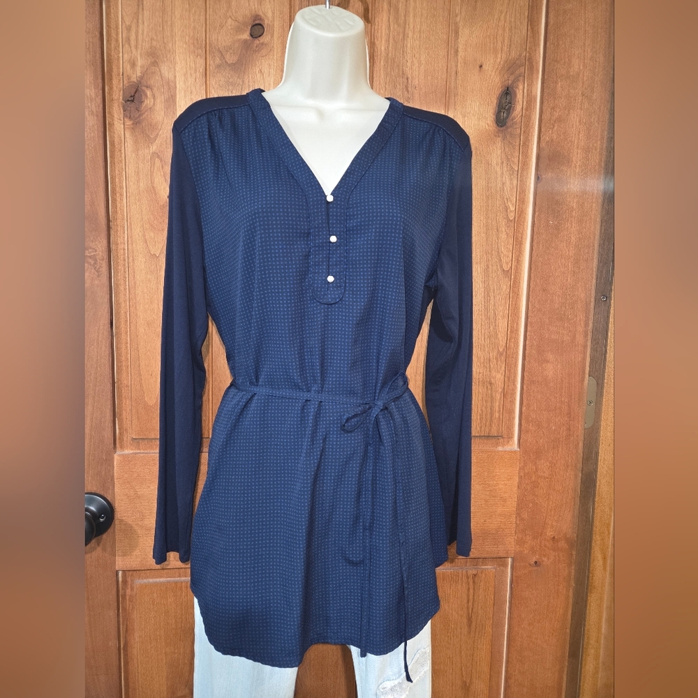 Tommy Hilfiger Navy Blue Polka Dot‎ Women's Top
